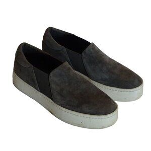 Vince Gray Suede Slip-On Platform Loafers Sneakers Women Size 8 EUR 38